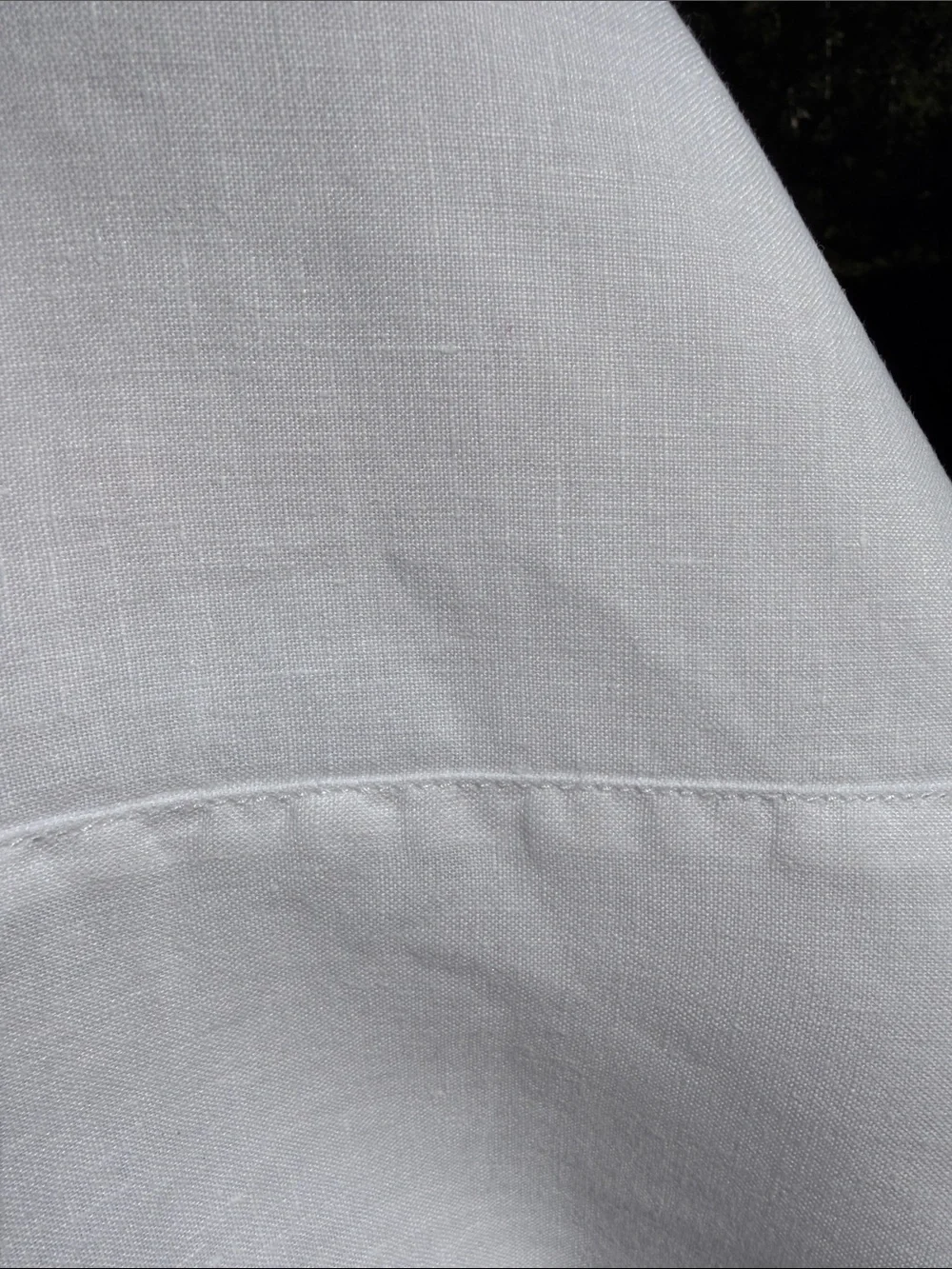 Eileen Fisher White Cropped Linen-Blend Pants, Size L.